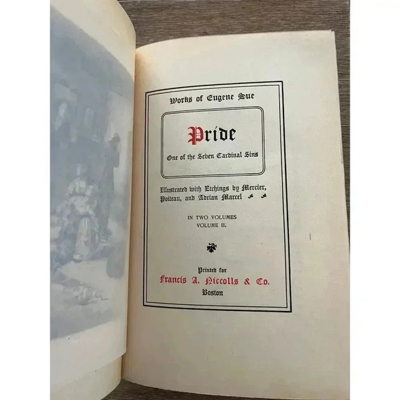 Antique Book Pride One Of The Seven Cardinal Sins, Vol II Works of Eugene - Picture 8 of 10